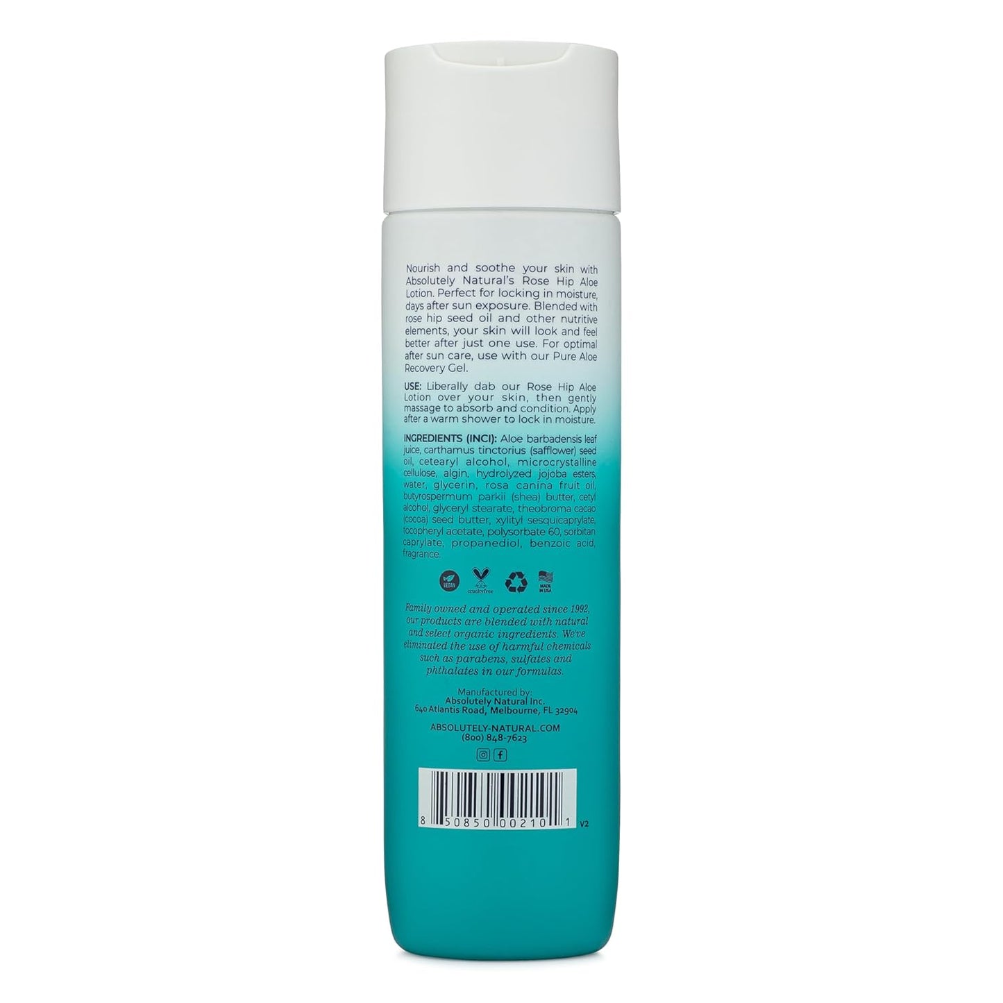 After Sun Lotion & Moisturizer with Aloe Vera, Rose Hip Oils, & Vitamin E | Helps Prevent Anti-Aging & Sunburn Relief - 8 Fl Oz