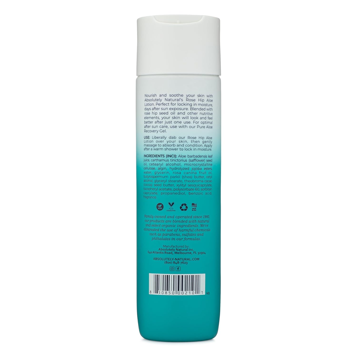 After Sun Lotion & Moisturizer with Aloe Vera, Rose Hip Oils, & Vitamin E | Helps Prevent Anti-Aging & Sunburn Relief - 8 Fl Oz